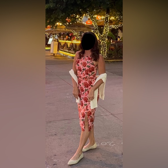 Anthropologie Rosette Pink and red ruffled peplum halter dress - Picture 9 of 9